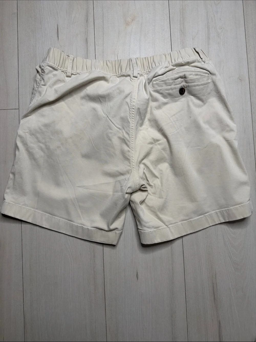 Men's Flat Front Cream Chino Shorts - Lightweight Everyday Style